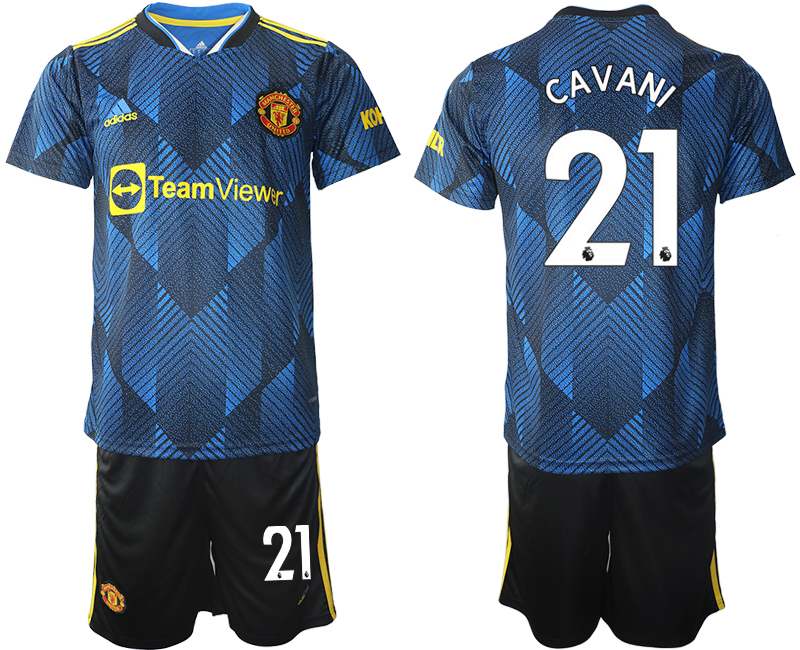 Men 2021-2022 Club Manchester United Second away blue #21 Soccer Jersey->manchester united jersey->Soccer Club Jersey